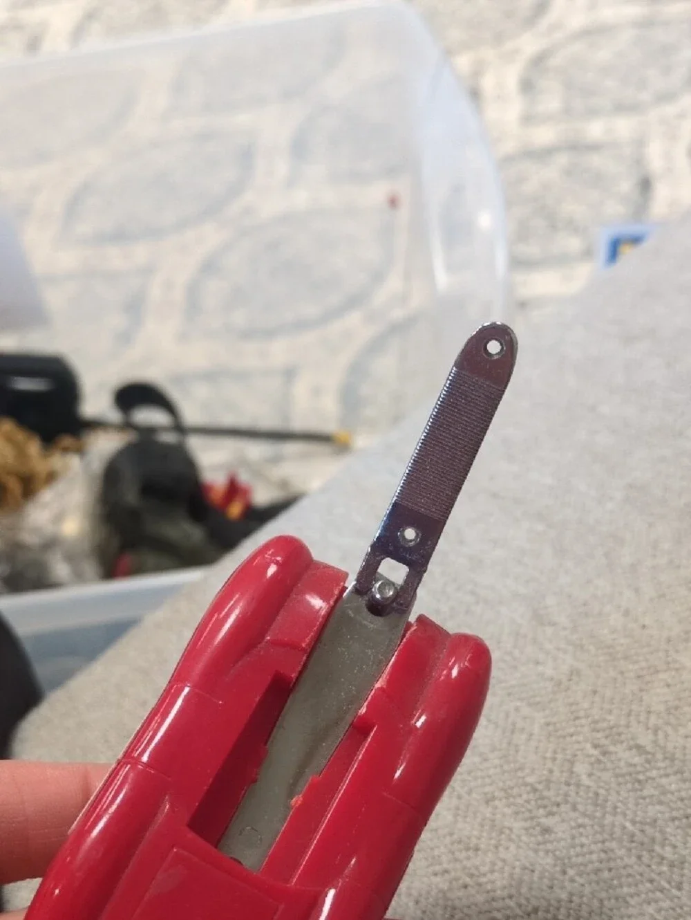 Red Wind-Up Kids Toy Car with Nail Clippers